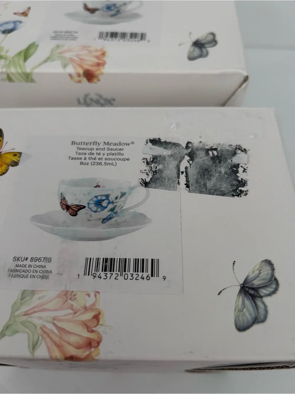 Lenox Butterfly Meadow Teacup and Saucer (Set of 2)